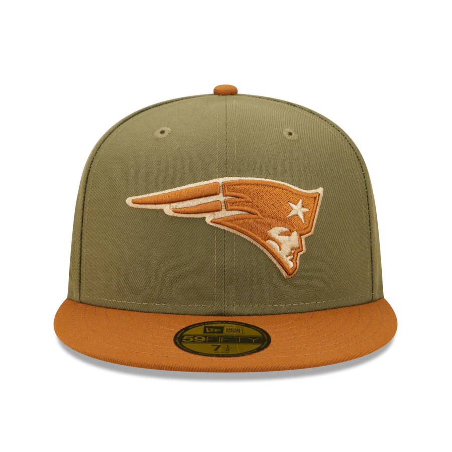 New Era New England Patriots Olive/Brown Toasted Peanut 59FIFTY Fitted Hat