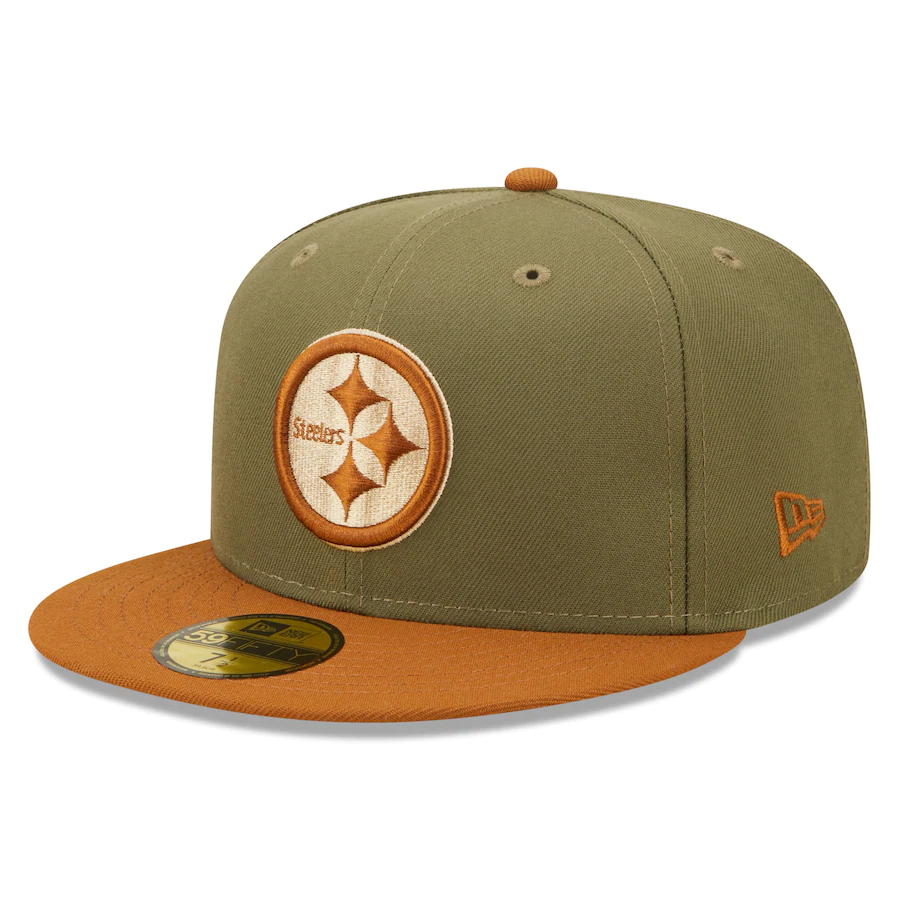 New Era Pittsburgh Steelers 75 Season Olive/Brown Toasted Peanut 59FIFTY Fitted Hat