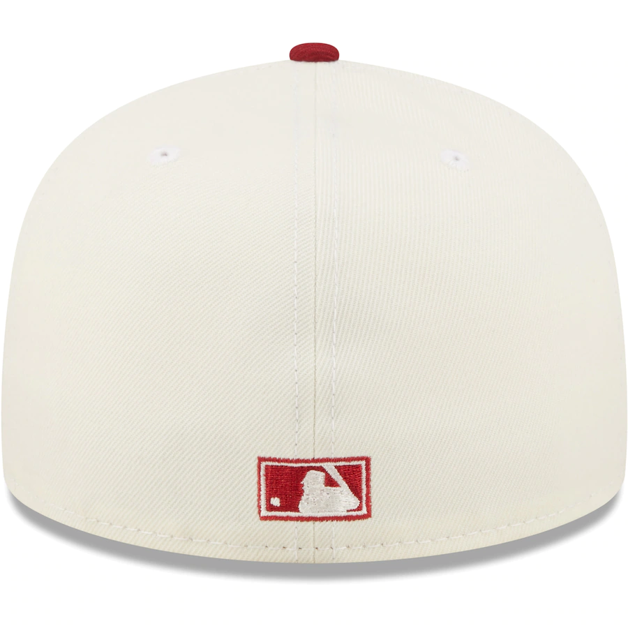 New Era Philadelphia Phillies White/Burgundy Cooperstown Collection Veterans Stadium Chrome 59FIFTY Fitted Hat