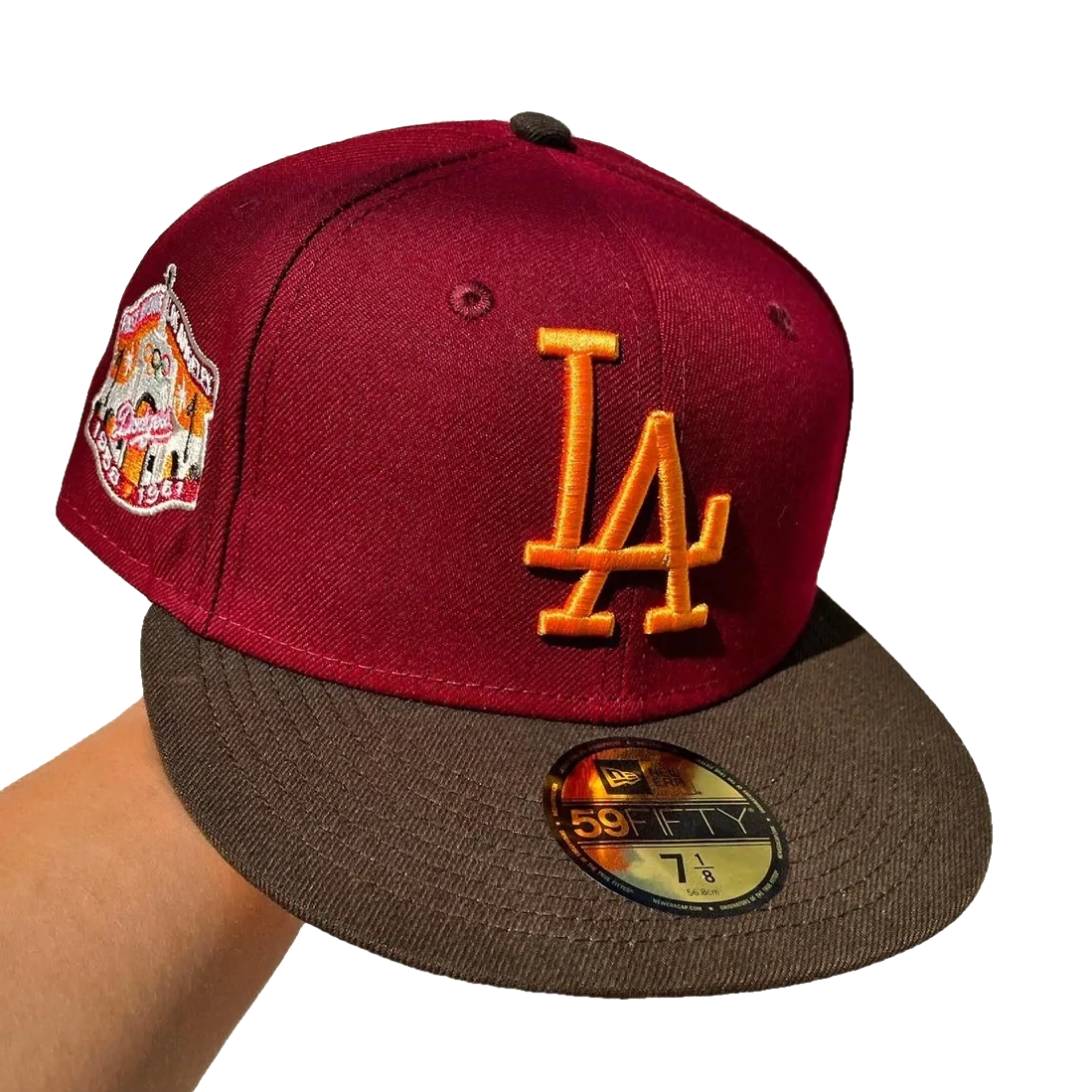 Los Angeles Dodgers USC Crossover Olympic Coliseum Patch Fitted Two Tone 7  1/4