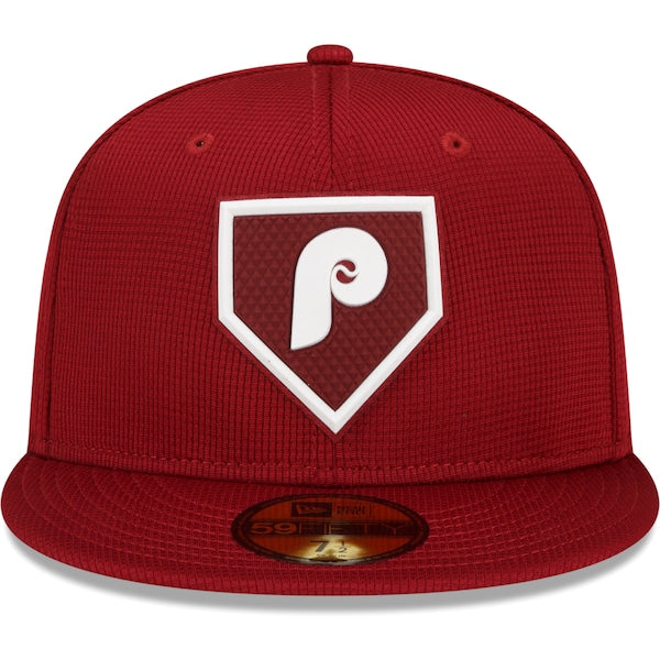 New Era Philadelphia Phillies Maroon 2022 Clubhouse Cooperstown Collection 59FIFTY Fitted Hat