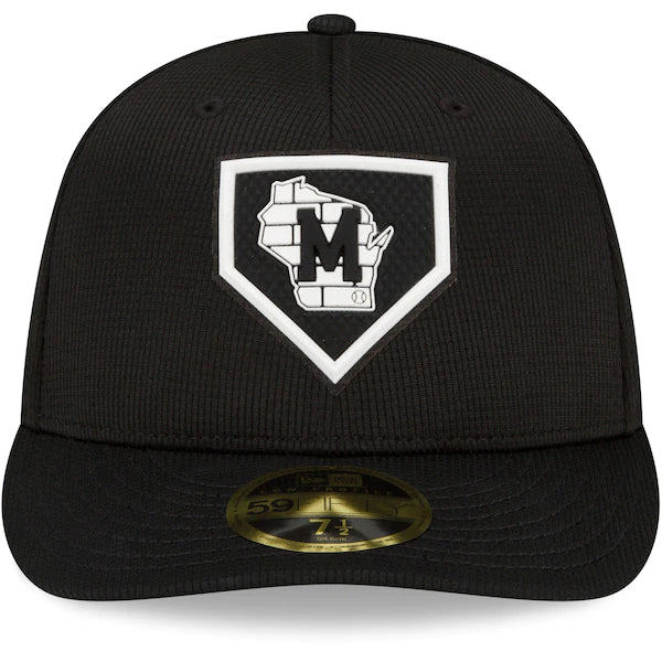 New Era Milwaukee Brewers Black Alternate Logo Clubhouse 59FIFTY Fitted Hat