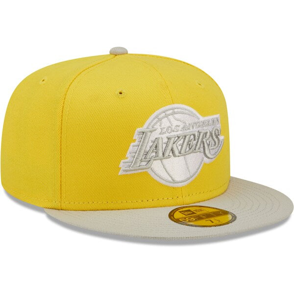 New Era Los Angeles Lakers Color Pack 59FIFTY Fitted Hat - Yellow/Gray