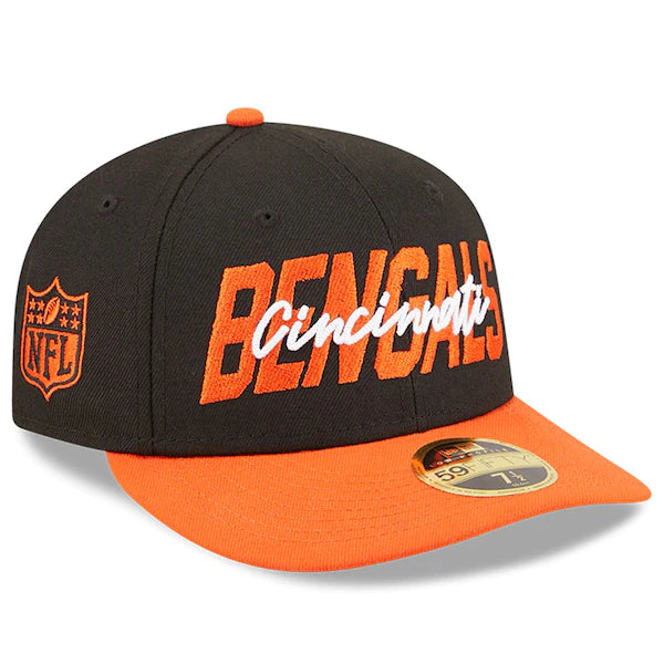 New Era Cincinnati Bengals  Black/Orange 2022 NFL Draft Low Profile 59FIFTY Fitted Hat