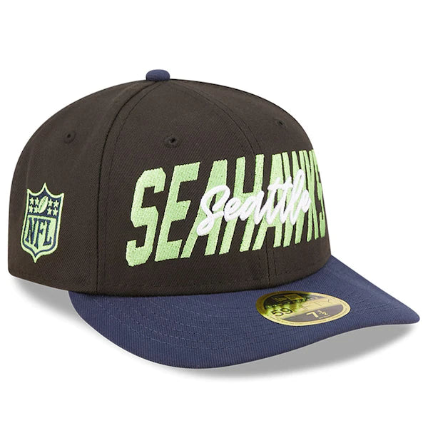 New Era Seattle Seahawks  Black/Navy 2022 NFL Draft Low Profile 59FIFTY Fitted Hat