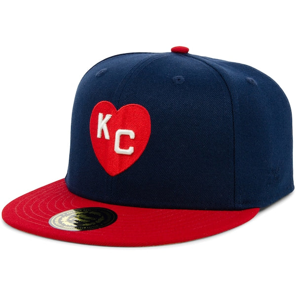 Rings & Crwns  Kansas City Monarchs Team Fitted Hat - Navy/Red