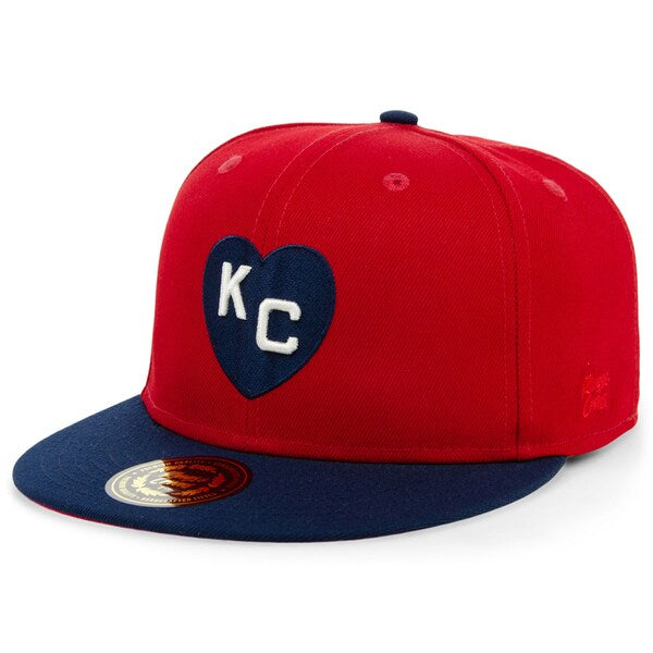 Rings & Crwns  Kansas City Monarchs Team Fitted Hat - Red/Navy