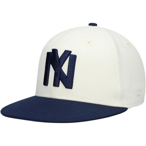 Rings & Crwns  New York Black Yankees Team Fitted Hat - Cream/Navy