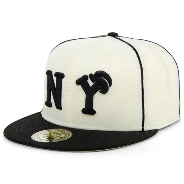 Rings & Crwns  New York Black Yankees Team Fitted Hat - Cream/Black