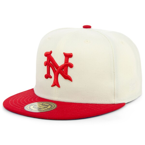 Rings & Crwns  New York Cubans Team Fitted Hat - Cream/Red