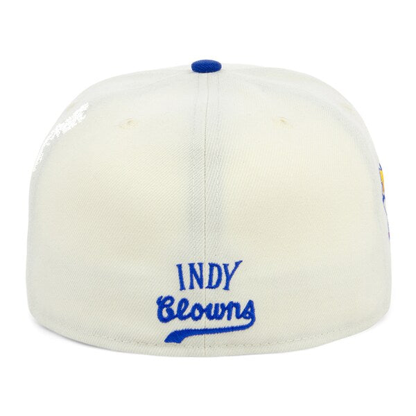 Rings & Crwns  Indianapolis Clowns Team Fitted Hat - Cream/Royal