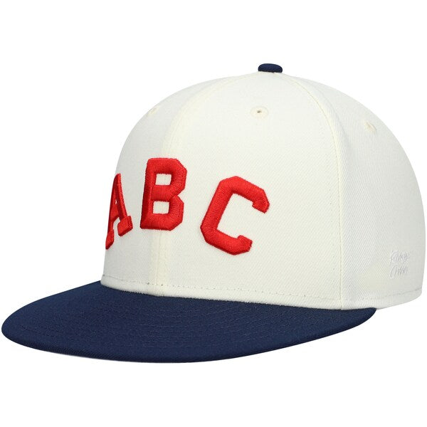 Rings & Crwns  Atlanta Black Crackers Team Fitted Hat - Cream/Navy