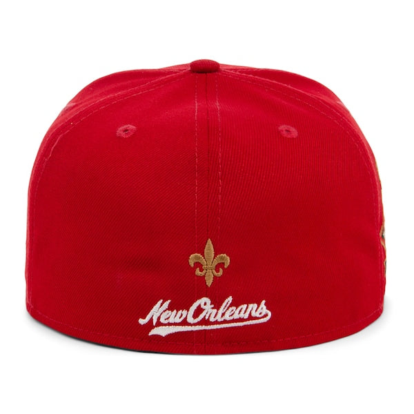 Rings & Crwns  New Orleans Black Pelicans Team Fitted Hat - Red