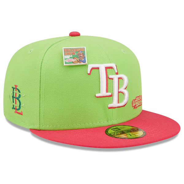 New Era MLB x Big League Chew  Tampa Bay Rays Wild Pitch Watermelon Flavor Pack 59FIFTY Fitted Hat - Pink/Green