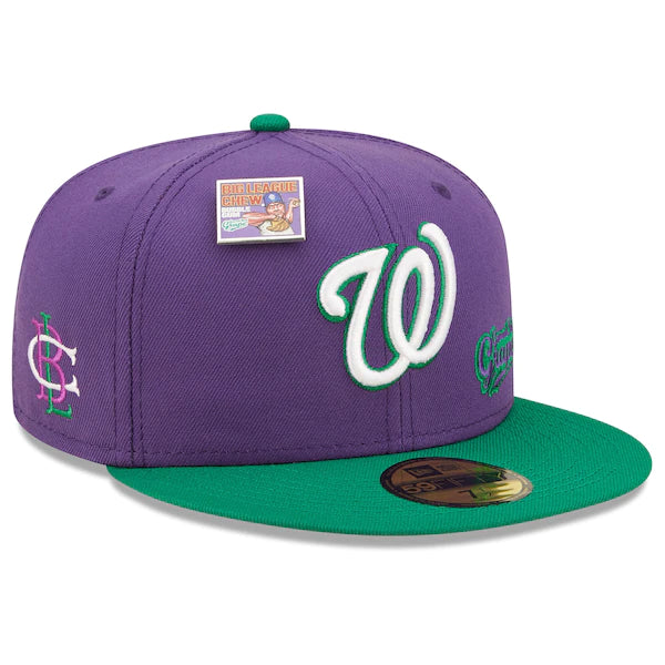 New Era MLB x Big League Chew  Washington Nationals Ground Ball Grape Flavor Pack 59FIFTY Fitted Hat - Purple/Green