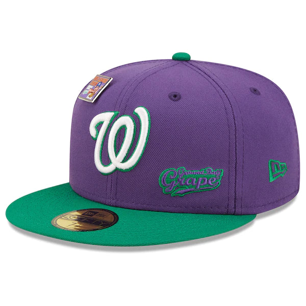 New Era MLB x Big League Chew  Washington Nationals Ground Ball Grape Flavor Pack 59FIFTY Fitted Hat - Purple/Green