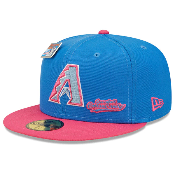 New Era MLB x Big League Chew  Arizona Diamondbacks Curveball Cotton Candy Flavor Pack 59FIFTY Fitted Hat - Blue/Pink