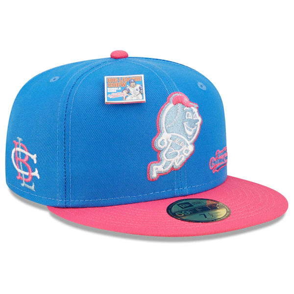 New Era MLB x Big League Chew  New York Mets Curveball Cotton Candy Flavor Pack 59FIFTY Fitted Hat - Blue/Pink