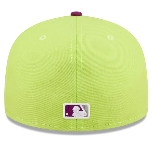 New Era MLB x Big League Chew  Texas Rangers Swingin' Sour Apple Flavor Pack 59FIFTY Fitted Hat - Green/Purple