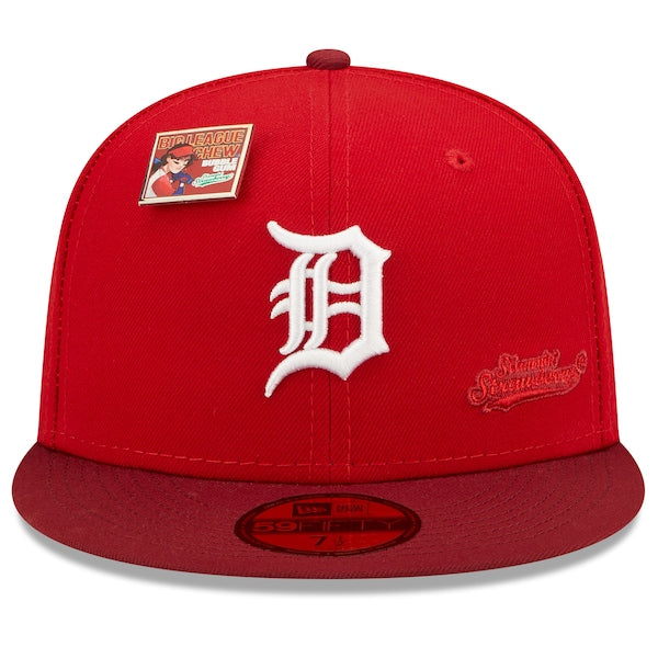New Era MLB x Big League Chew  Detroit Tigers Slammin' Strawberry Flavor Pack 59FIFTY Fitted Hat - Scarlet/Cardinal