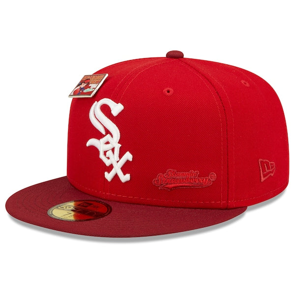 New Era MLB x Big League Chew  Chicago White Sox Slammin' Strawberry Flavor Pack 59FIFTY Fitted Hat - Scarlet/Cardinal