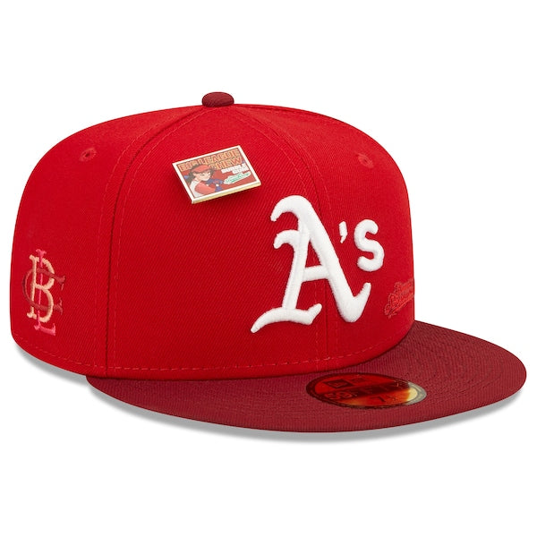 New Era MLB x Big League Chew  Oakland Athletics Slammin' Strawberry Flavor Pack 59FIFTY Fitted Hat - Scarlet/Cardinal