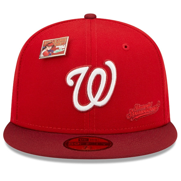 New Era MLB x Big League Chew  Washington Nationals Slammin' Strawberry Flavor Pack 59FIFTY Fitted Hat - Scarlet/Cardinal