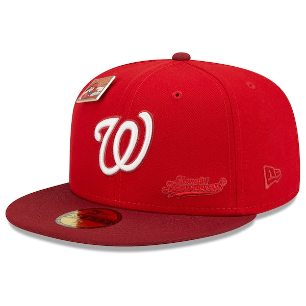 New Era MLB x Big League Chew  Washington Nationals Slammin' Strawberry Flavor Pack 59FIFTY Fitted Hat - Scarlet/Cardinal