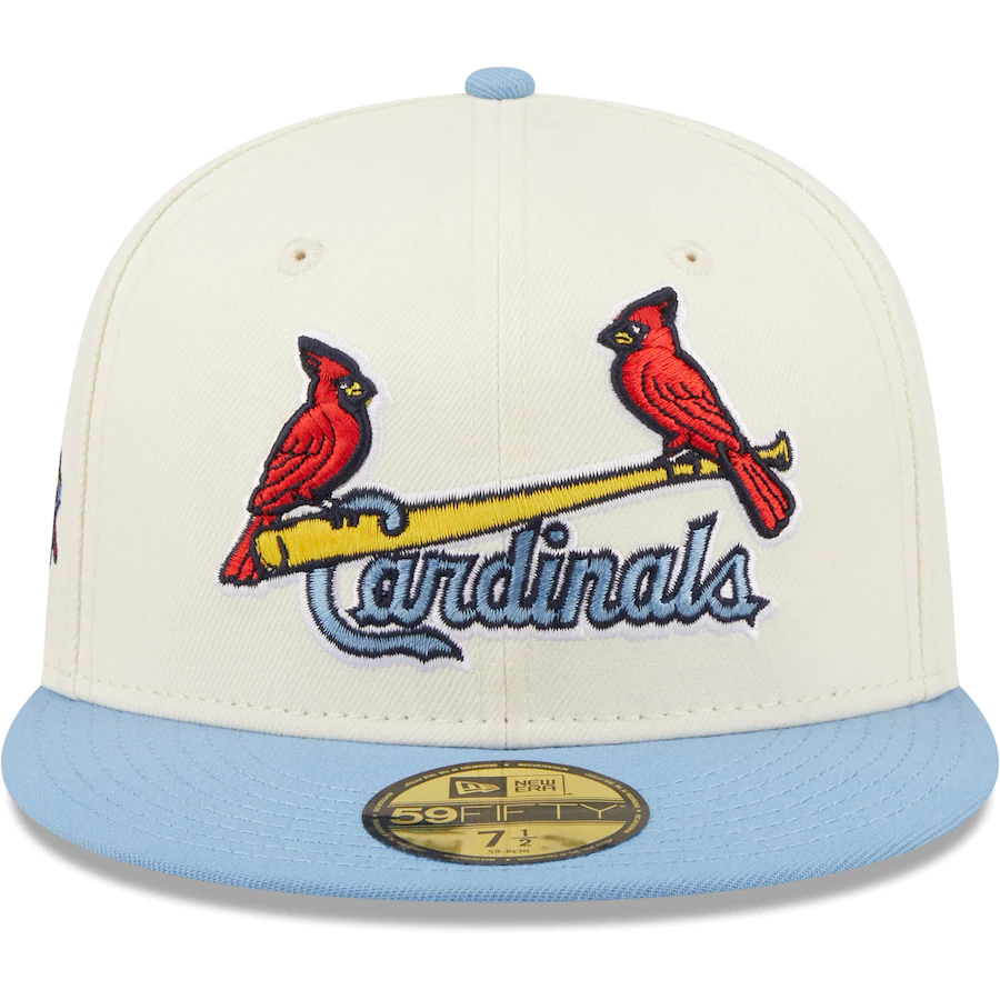 New Era St. Louis Cardinals White/Light Blue Cooperstown Collection 125th Anniversary Chrome 59FIFTY Fitted Hat