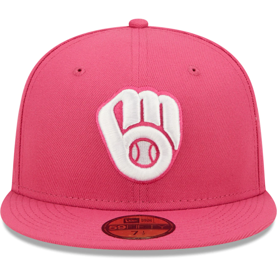 New Era Milwaukee Brewers Hot Pink 59FIFTY Fitted Hat