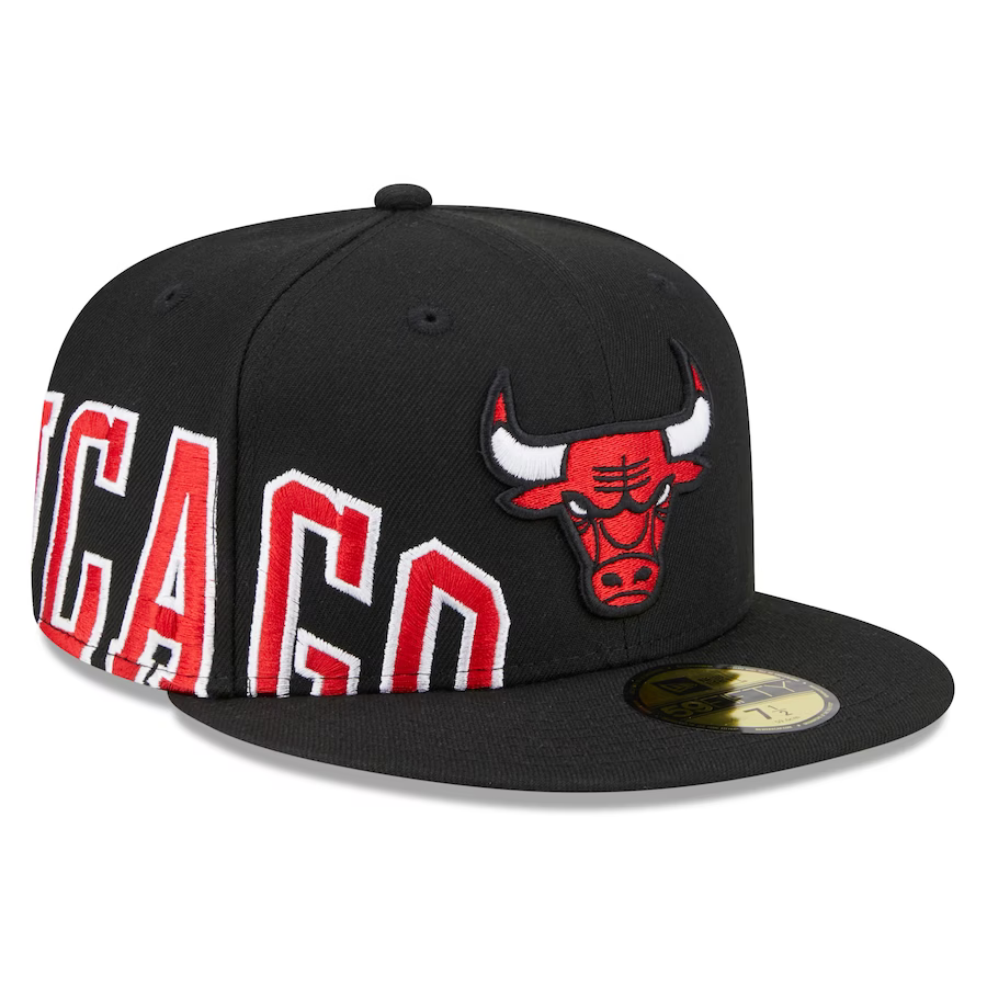 Men's New Era Pink/Light Blue Chicago Bulls Paisley Visor 59FIFTY Fitted Hat