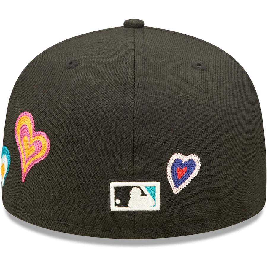 New Era Florida Marlins Black Chain Stitch Heart 59FIFTY Fitted Hat