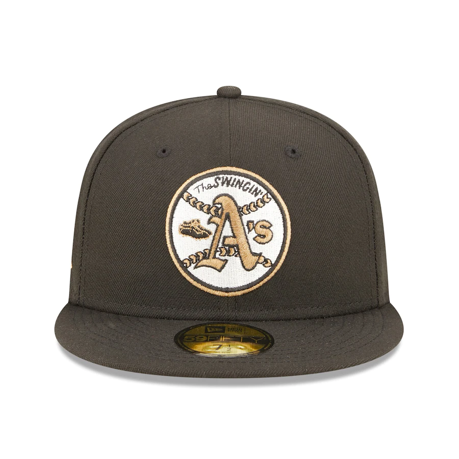 New Era Oakland Athletics Black 40th Anniversary Wheat Undervisor 59FIFTY Fitted Hat