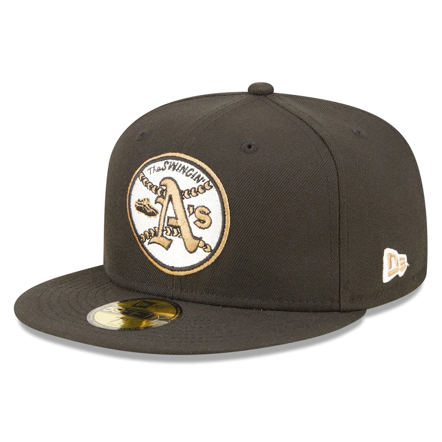 New Era Oakland Athletics Black 40th Anniversary Wheat Undervisor 59FIFTY Fitted Hat