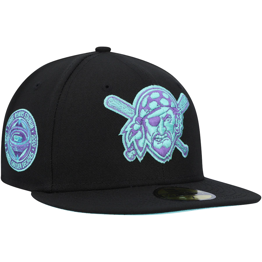 New Era Pittsburgh Pirates Three Rivers Stadium Black Light 59FIFTY Fitted Hat