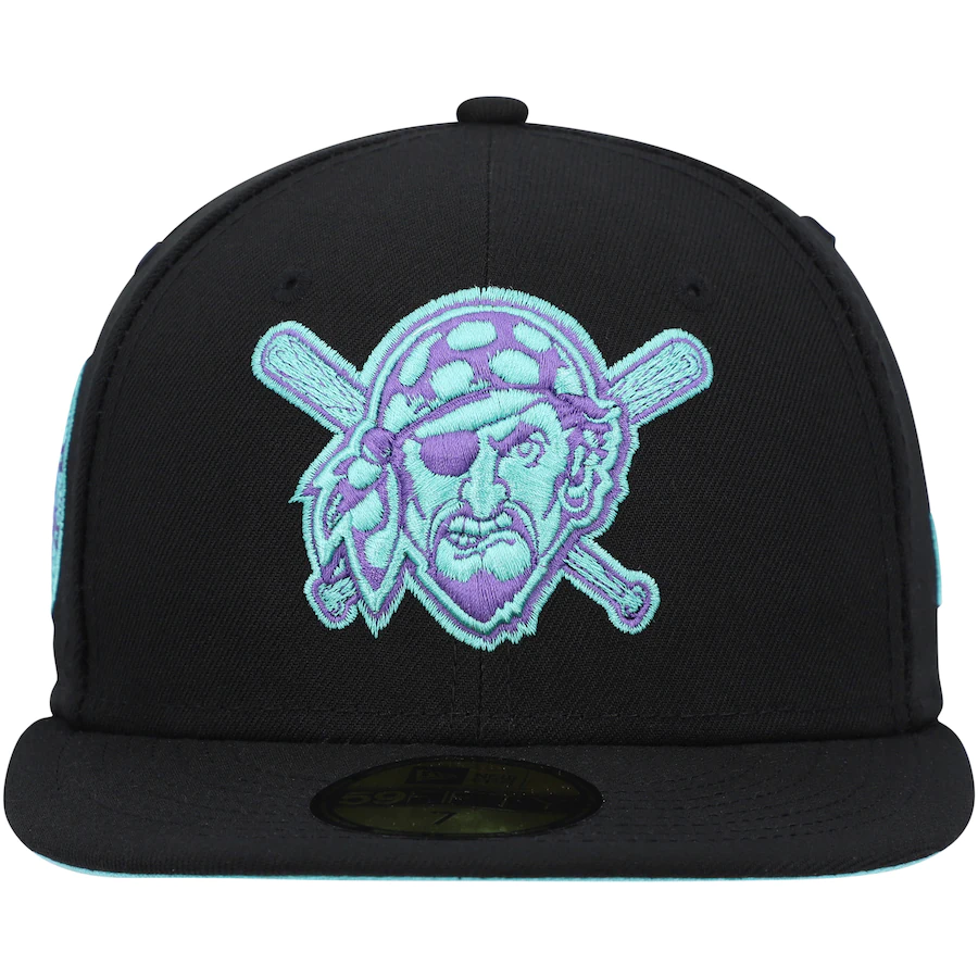 New Era Pittsburgh Pirates Three Rivers Stadium Black Light 59FIFTY Fitted Hat