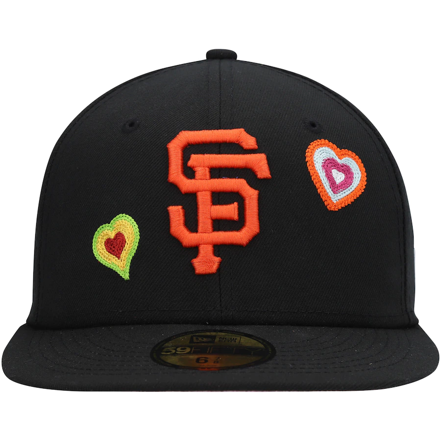 New Era San Francisco Giants Black Chain Stitch Heart 59FIFTY Fitted Hat