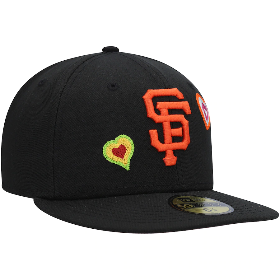 New Era San Francisco Giants Black Chain Stitch Heart 59FIFTY Fitted Hat