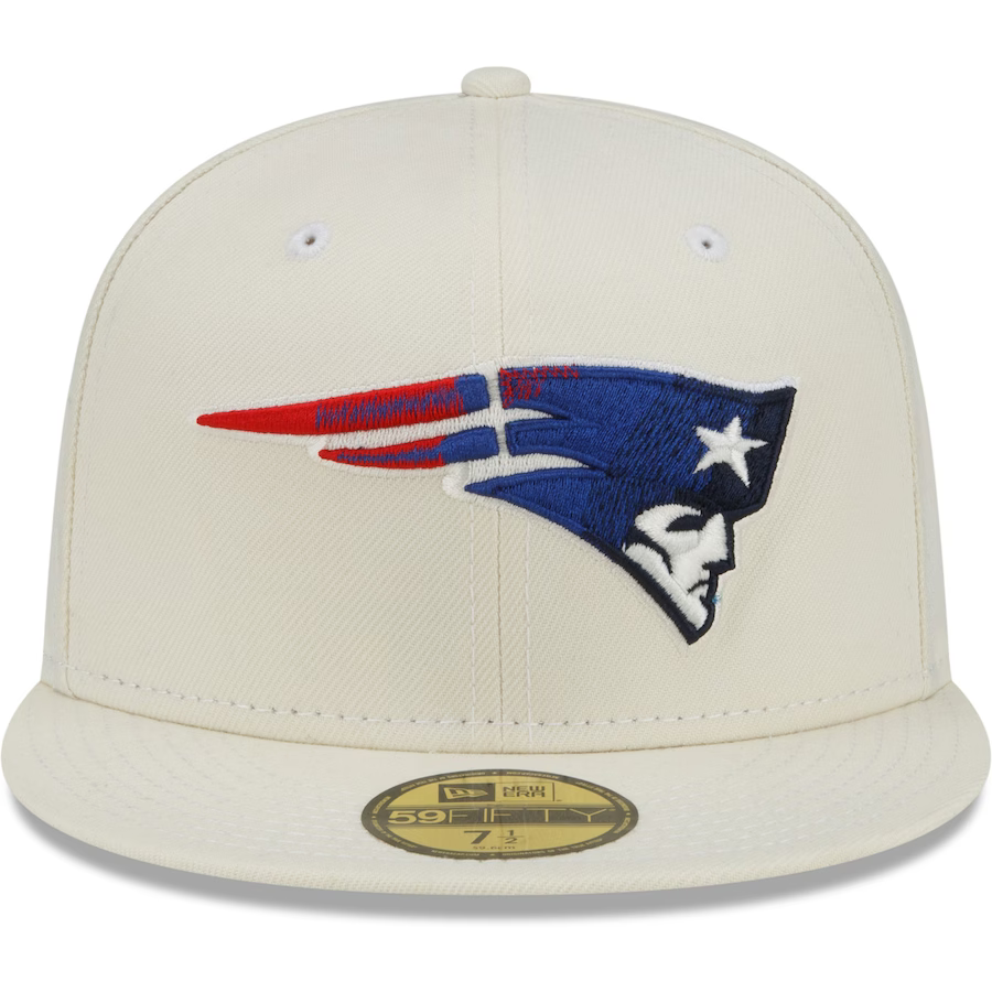 New Era New England Patriots Cream Chrome Color Dim 59FIFTY Fitted Hat