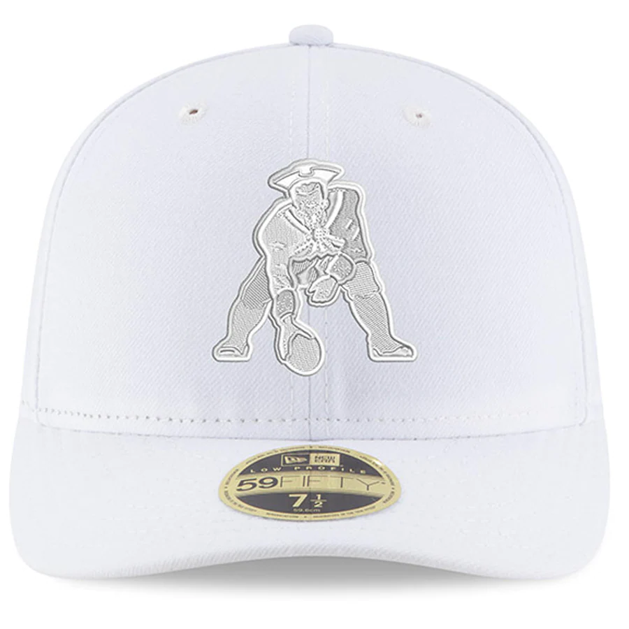 New Era New England Patriots White on White Low Profile 59FIFTY Fitted Hat