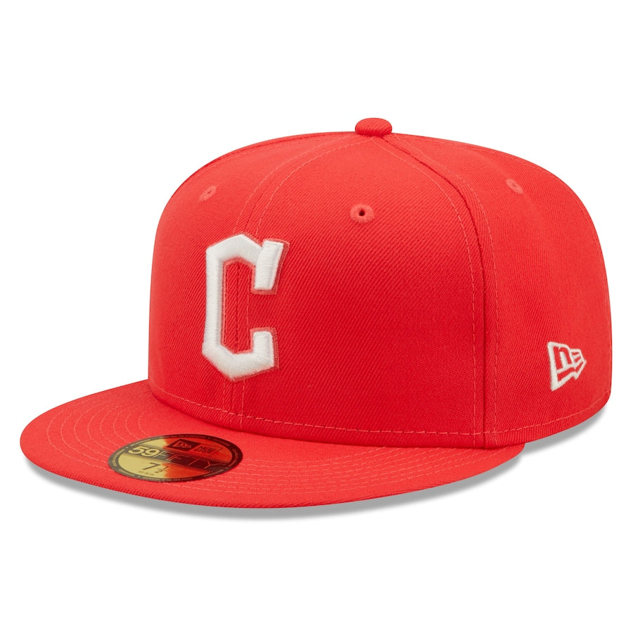 New Era Cleveland Guardians Lava Highlighter Logo 59FIFTY Fitted Hat