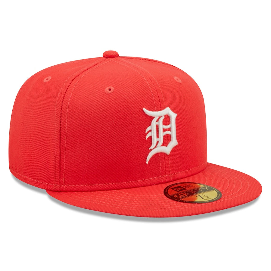 New Era Detroit Tigers Lava Highlighter Logo 59FIFTY Fitted Hat