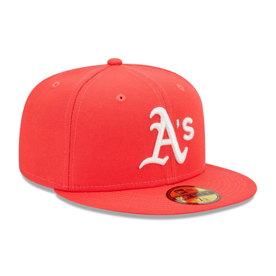 New Era Oakland Athletics Lava Highlighter Logo 59FIFTY Fitted Hat