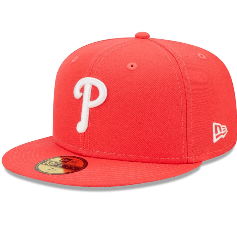 New Era Philadelphia Phillies Lava Highlighter Logo 59FIFTY Fitted Hat