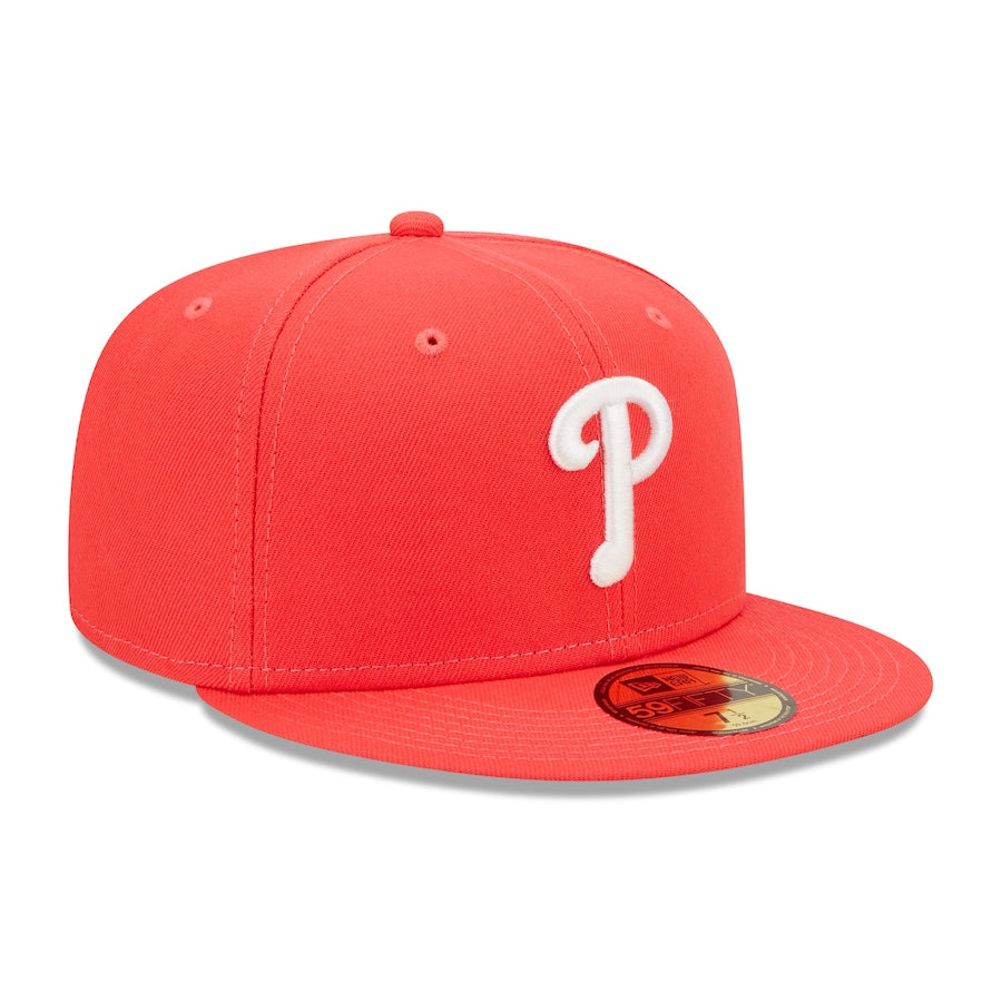 New Era Philadelphia Phillies Lava Highlighter Logo 59FIFTY Fitted Hat