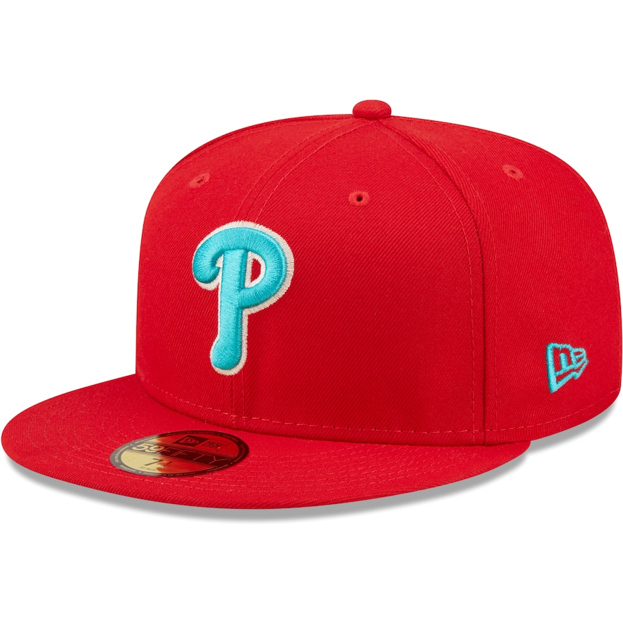 New Era Philadelphia Phillies 1996 All-Star Game Scarlet/Teal Undervisor 2022 59FIFTY Fitted Hat
