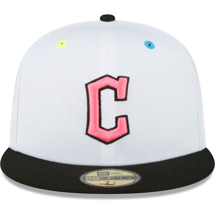 New Era Cleveland Guardians White Neon Eye 59FIFTY Fitted Hat