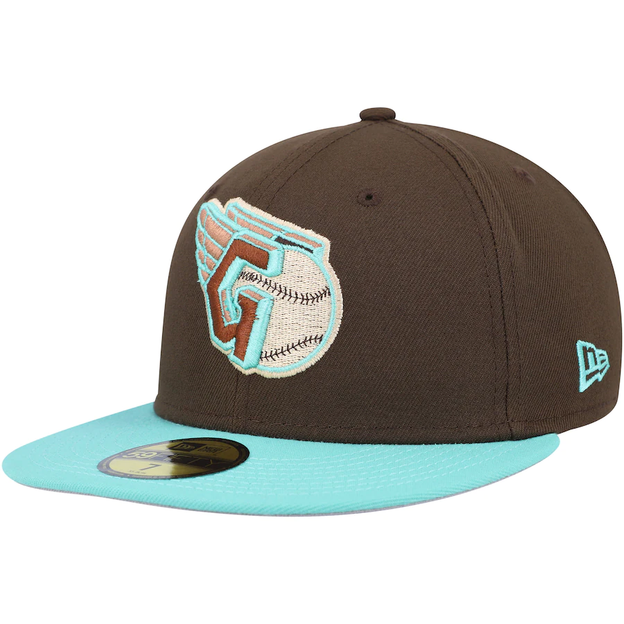 New Era Cleveland Guardians Walnut Mint 2022 59FIFTY Fitted Hat