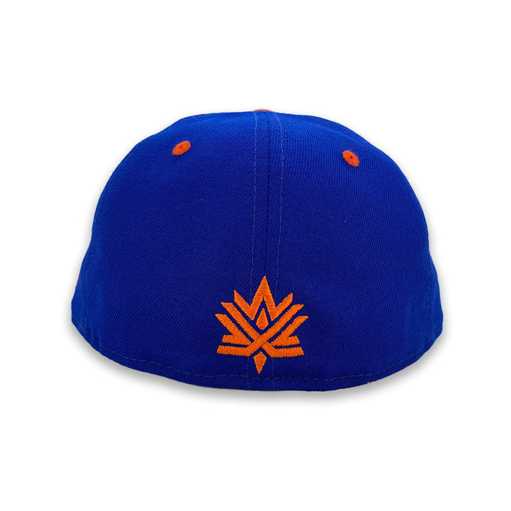 New Era Edmonton Mudders Royal Moose Orange Undervisor 59FIFTY Fitted Hat