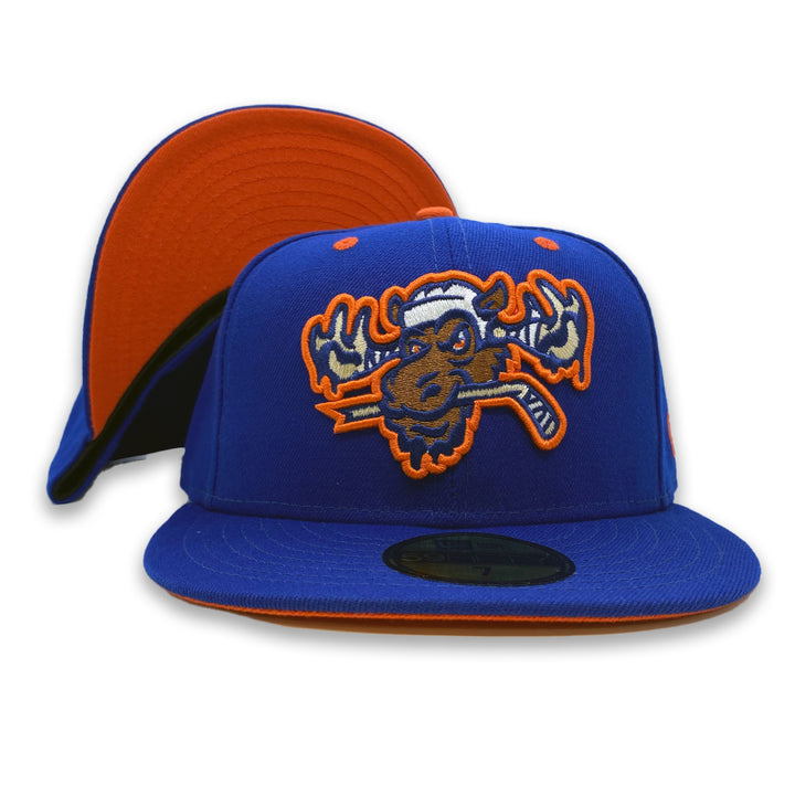 New Era Edmonton Mudders Royal Moose Orange Undervisor 59FIFTY Fitted Hat